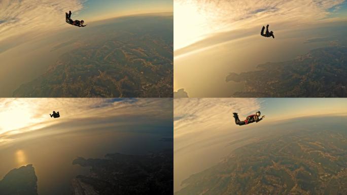 跳伞极限运动天空自由