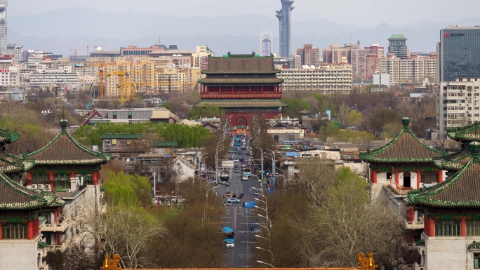 原创拍摄鼓楼地安门外大街延时