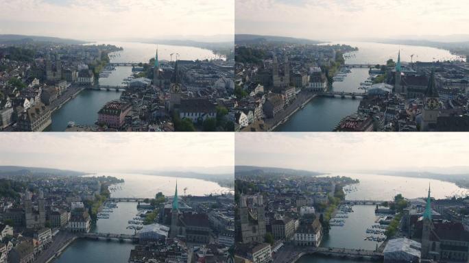 瑞士苏黎世城市景观鸟瞰图