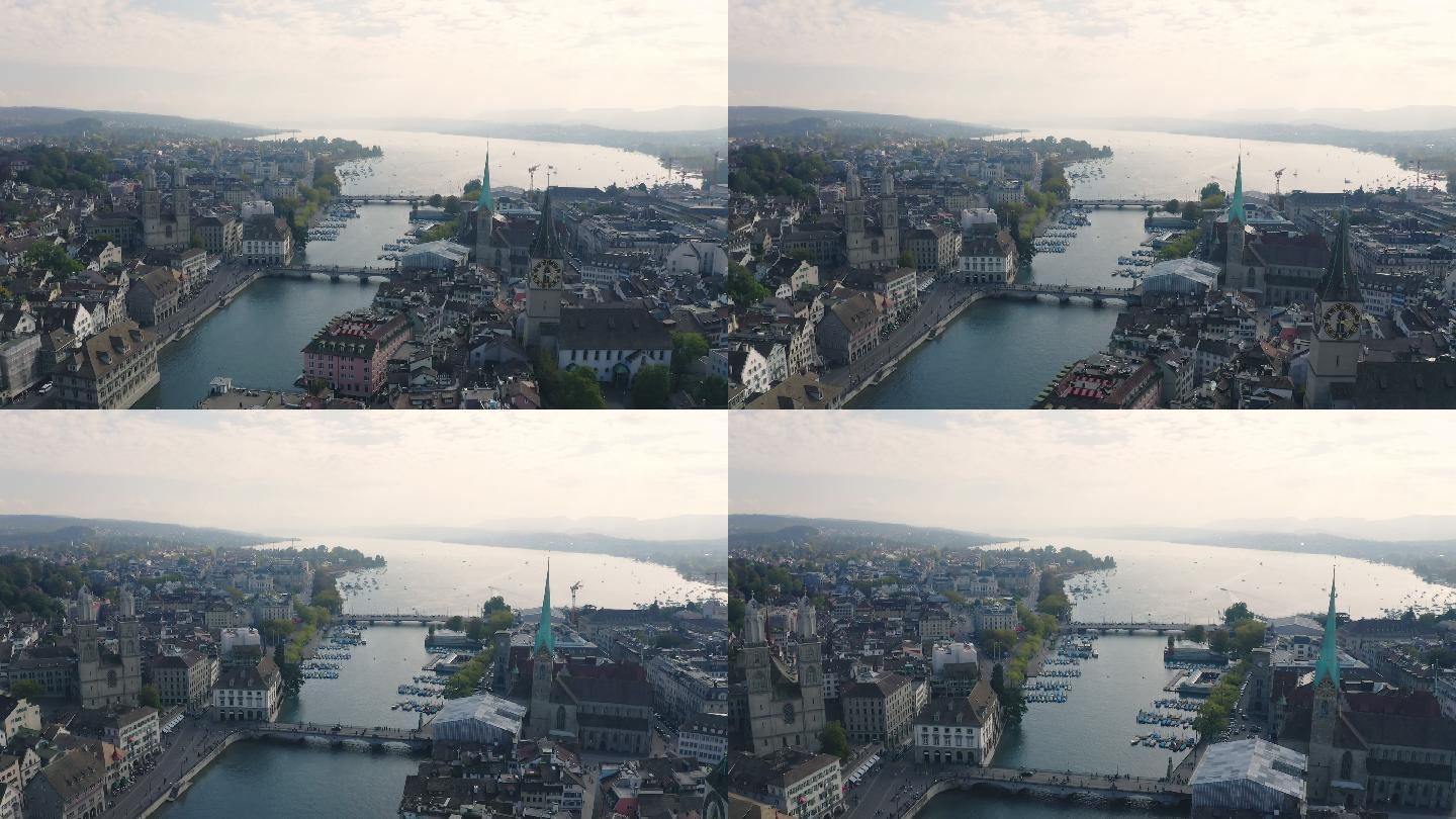 瑞士苏黎世城市景观鸟瞰图