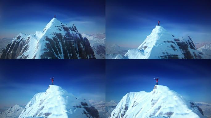 山顶爬山登山攀登勇往直前励志视频素材攀爬