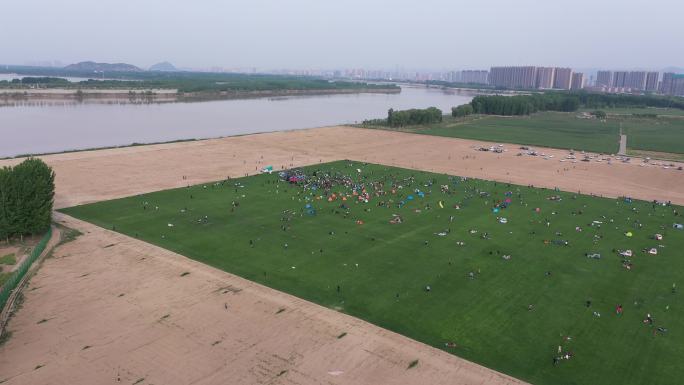 4K-原素材-济南黄河外滩草地
