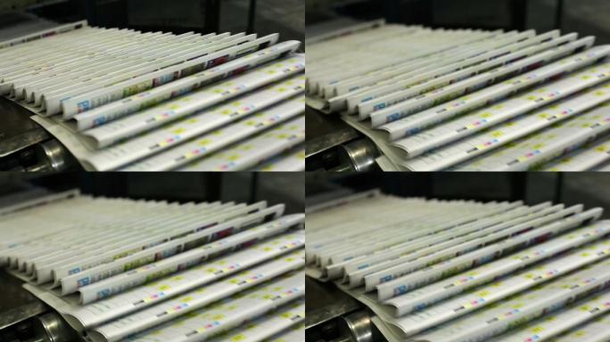 工厂生产线正在大规模生产报纸