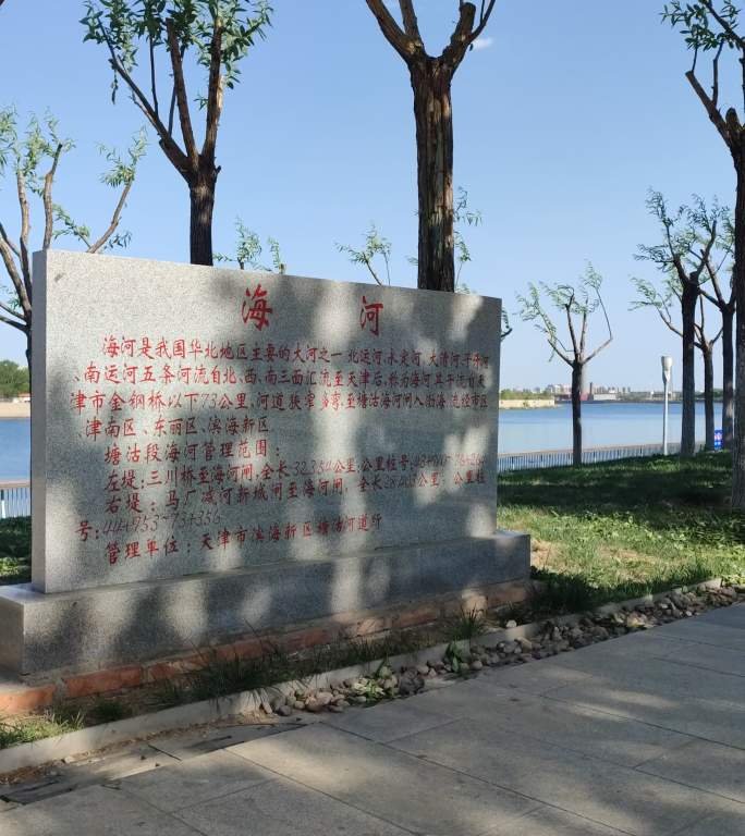 天津滨海新区自贸区响螺湾海河周边景色
