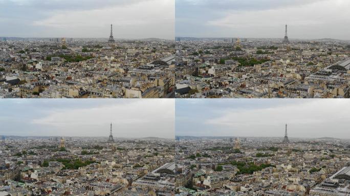 巴黎和埃菲尔铁塔鸟瞰图