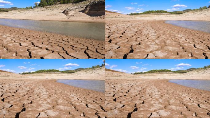 西班牙的河流和干涸的地面