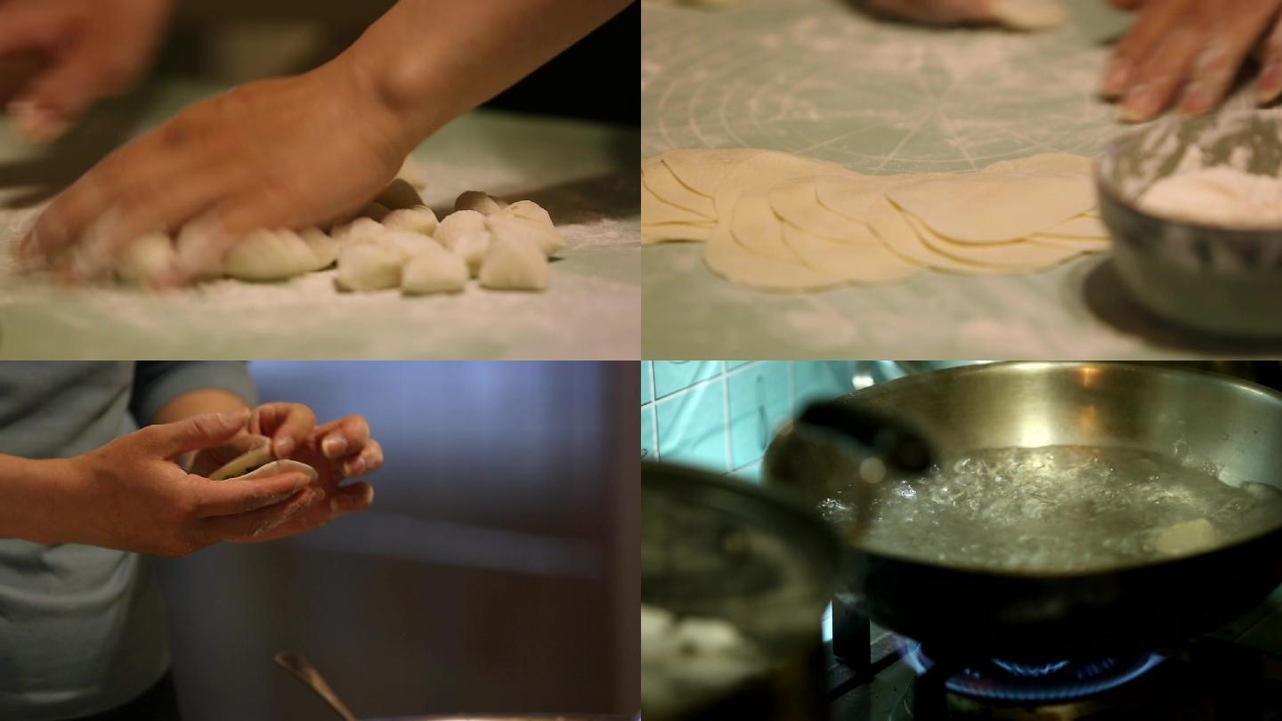 传统美食包饺子煮饺子 视频 素材