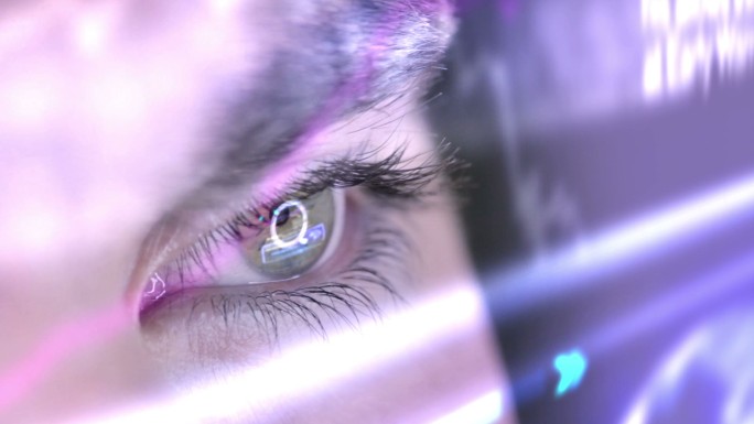 未来派电脑面板学生戴眼镜近视眼视力玩手机