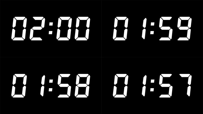 带alpha通道2分钟倒计时数字时间视频