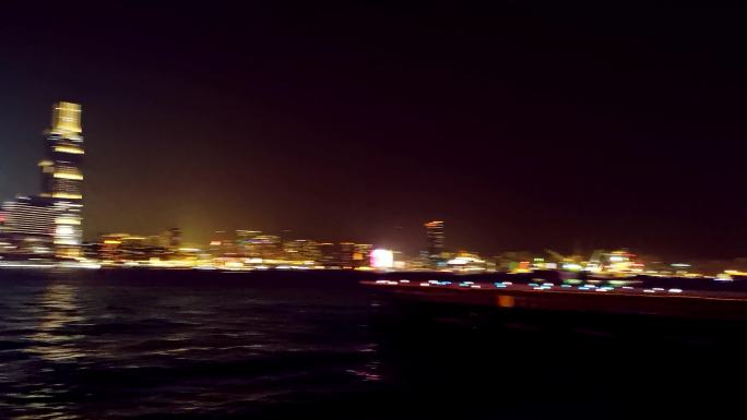 4K海南城市夜景灯光海洋海面