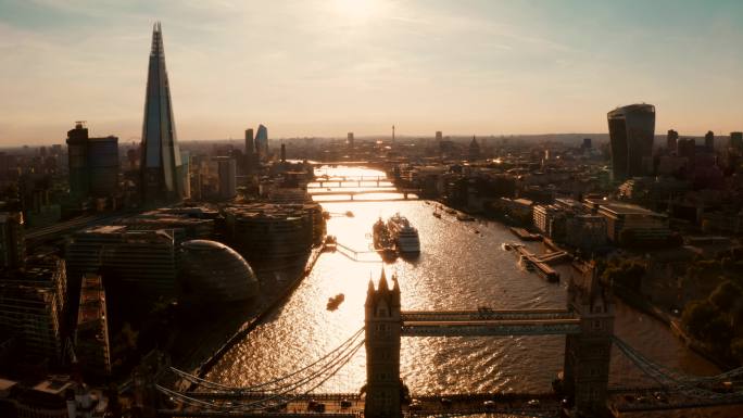 英国伦敦塔桥鸟瞰图