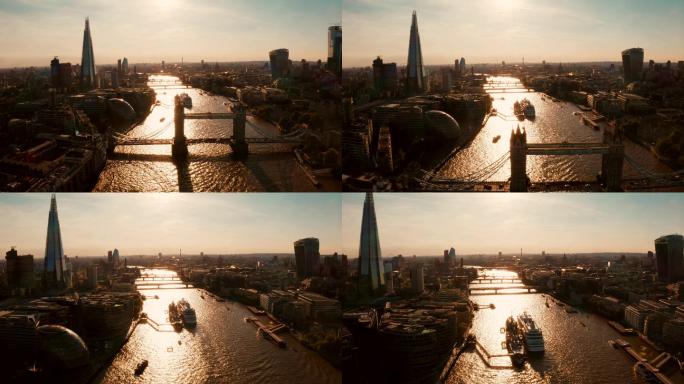 英国伦敦塔桥鸟瞰图