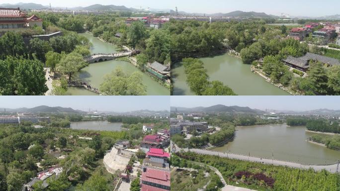 4K航拍青州范公亭公园-原素材