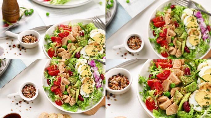 健康营养的蔬菜沙拉美食高清素材