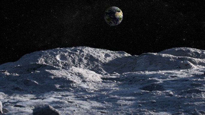 月亮上的黎明！环境太空探索月球表面