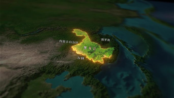 黑龙江地图地形图AE