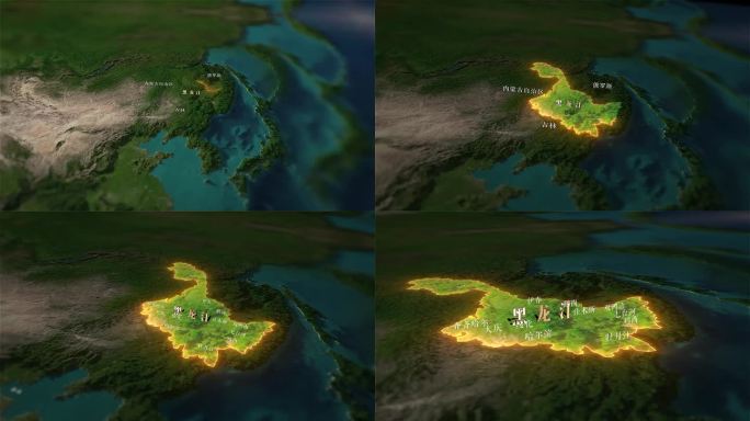 黑龙江地图地形图AE