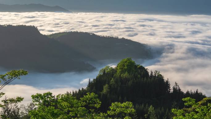 大山峡谷云海奔腾高清延时素材