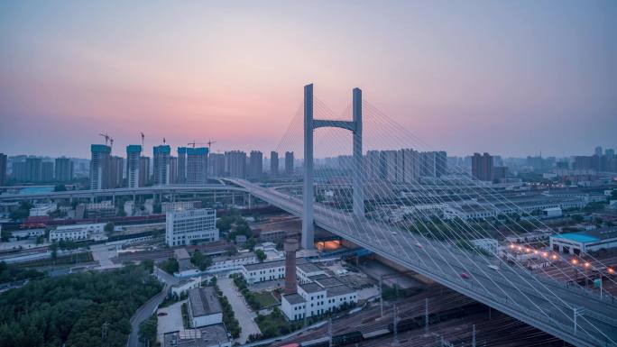 郑州农业路大桥日出延时4k