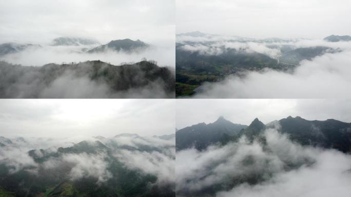 秦岭雨后航拍-穿云山区