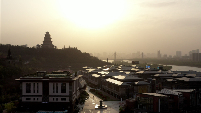 【4K】宝鸡夕阳航拍