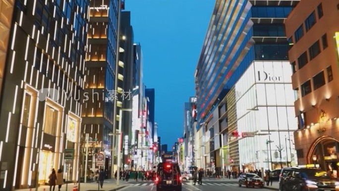 银座日本东京都市繁华夜景商业街