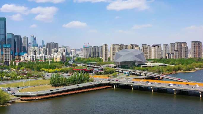 沈阳浑河大桥盛京大剧院视频4K