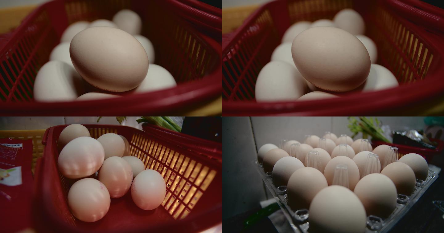 4k鸡蛋菜材料特写镜头生鲜