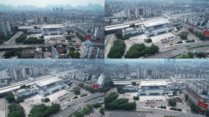 桂林火车站动车站高铁站最新多镜头