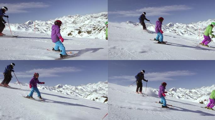 阳光下滑雪的小孩4K奥运项目高山