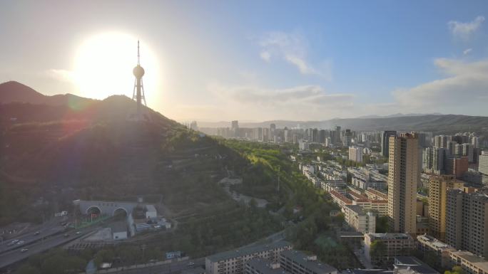 西宁夏天航拍美丽夏都香格里