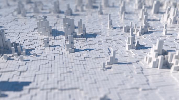 3D抽象城市全球金融全球通信网络安全