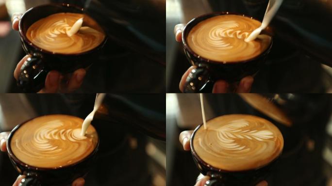 咖啡师制作艺术拿铁教程