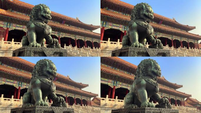 原创拍摄北京故宫博物院紫禁城铜狮