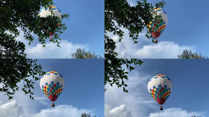 原创热气球天空镜头