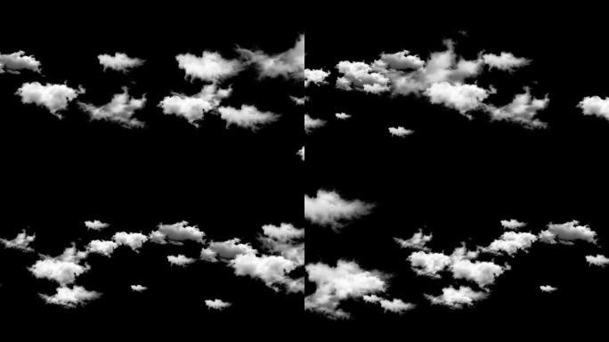 4K白云动画-无缝循环alpha通道