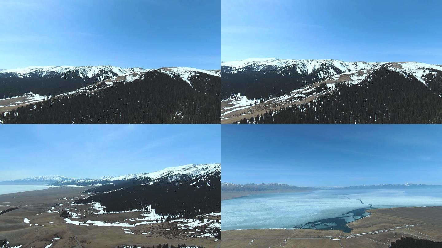 飞跃雪山俯瞰冰湖-120帧慢镜头2