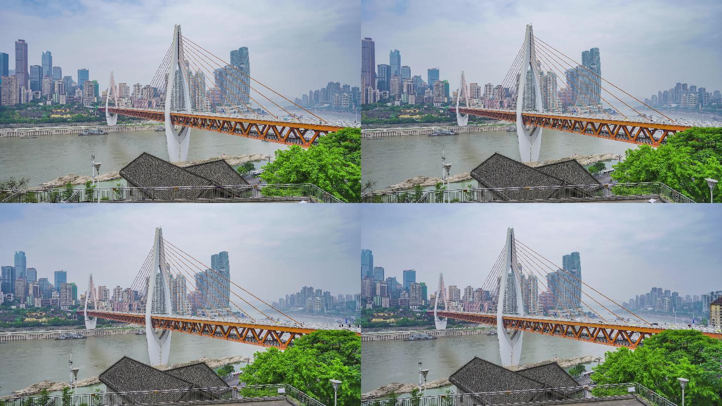 重庆南岸区东水门长江大桥4K延时摄影