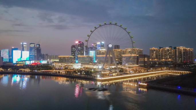 欢乐港湾摩天轮夜景