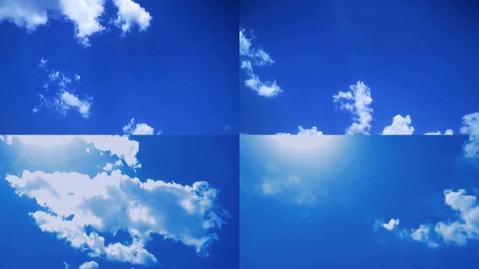 延时摄影流动的云蓝天白云