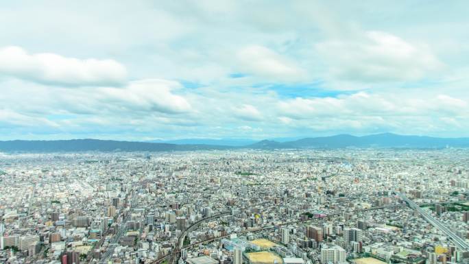 俯瞰大阪市的4K全景