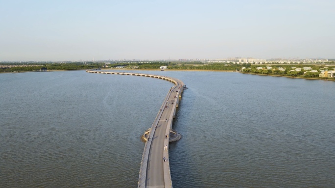 上海淀山湖彩虹桥4K航拍原素材