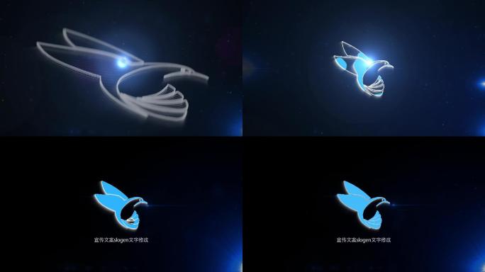 能量光波logo汇聚简洁企业标志动画