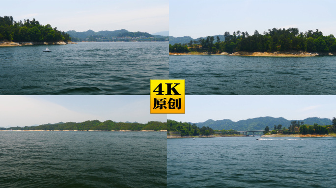 4K原创)清澈的湖水蔚蓝的湖水