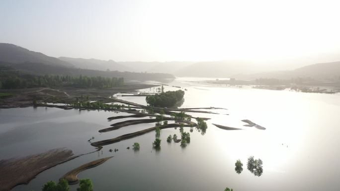 洛河湿地航拍高清 生态 环境 洛河