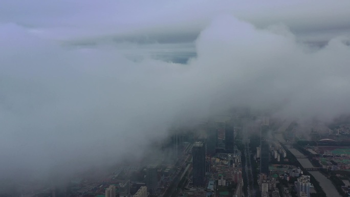 雨雾下的广州