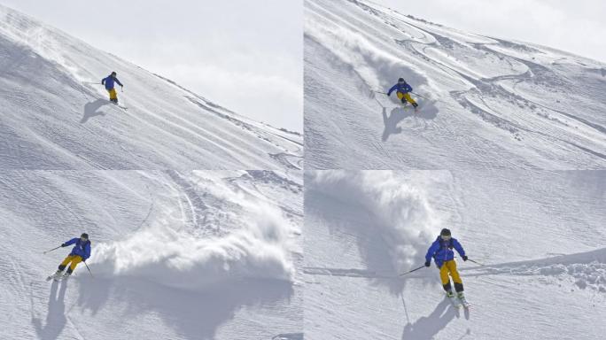 滑雪下山滑雪场雪山速降滑雪装备