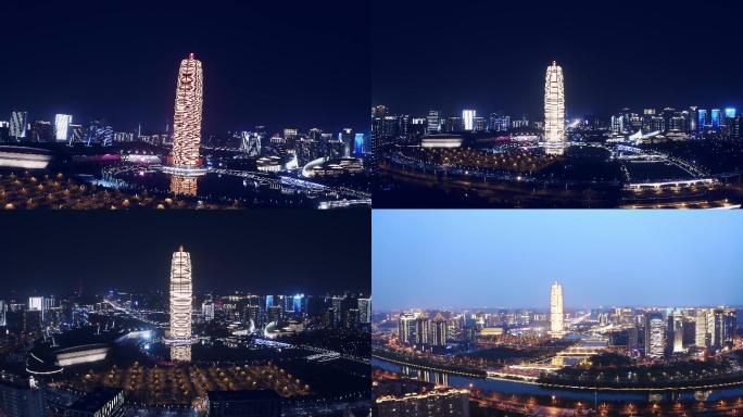 郑州CBD夜景/密度航拍