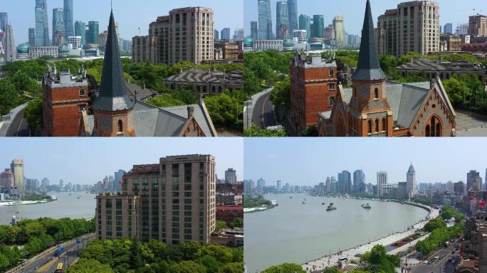 上海外滩源33原新天安堂外滩城市航拍