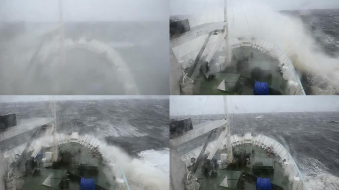 巨浪翻过船头纪录片镜头空境风浪乘风破浪航
